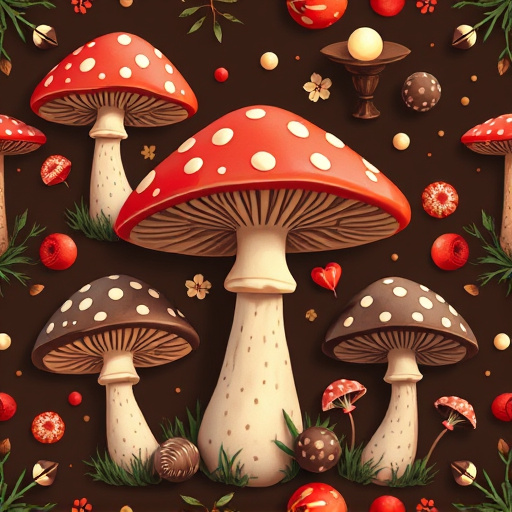 Artistic Magic Mushroom Chocolates Patterns