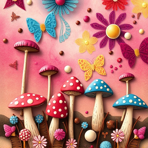 Artistic Magic Mushroom Chocolates Patterns