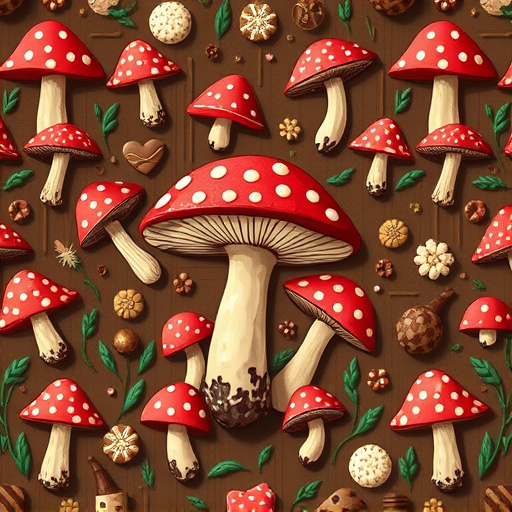 Artistic Magic Mushroom Chocolates Patterns