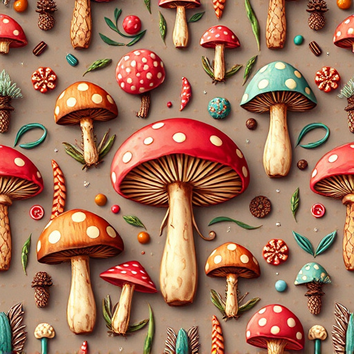 Artistic Magic Mushroom Chocolates Patterns