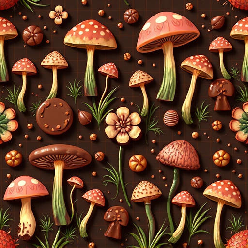 Artistic Magic Mushroom Chocolates Patterns