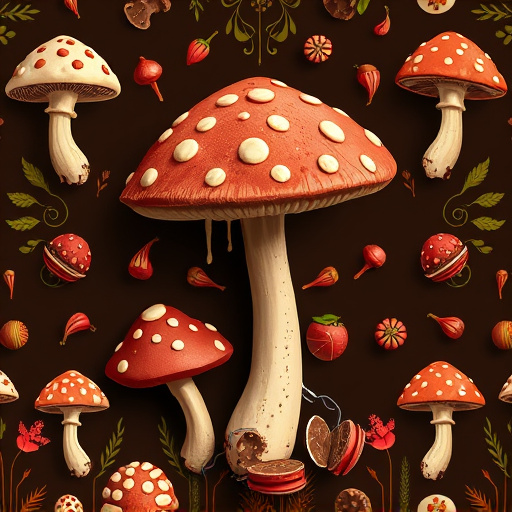 Artistic Magic Mushroom Chocolates Patterns