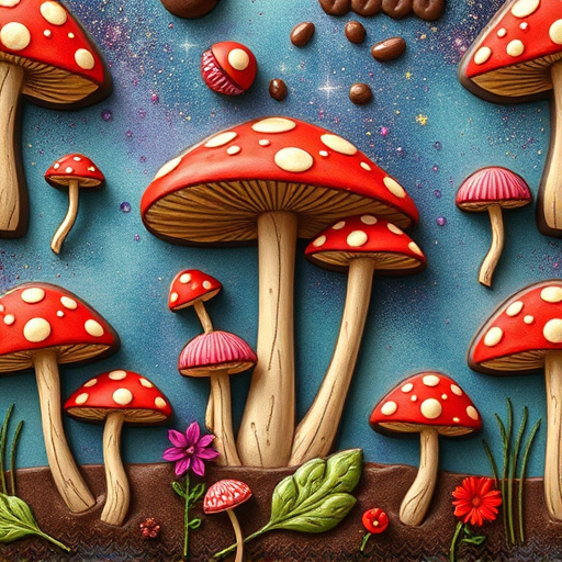 Artistic Magic Mushroom Chocolates Patterns