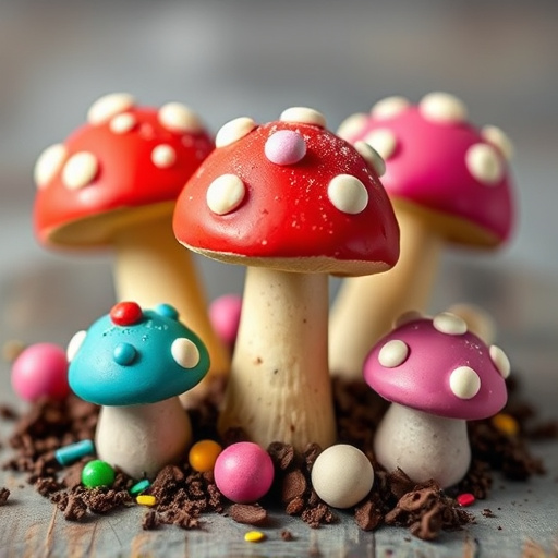 Colorful Magic Mushroom Chocolates