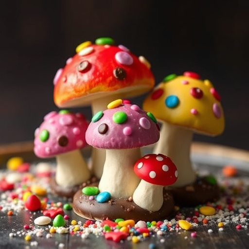 Colorful Magic Mushroom Chocolates