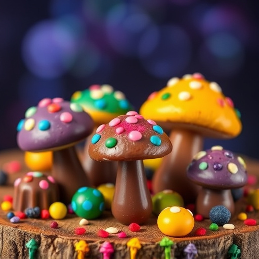 Colorful Magic Mushroom Chocolates