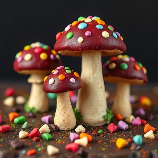 Colorful Magic Mushroom Chocolates