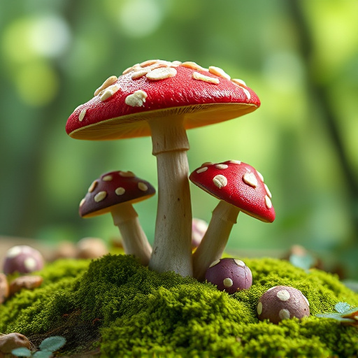 Magic Mushroom Chocolates with Nature Background