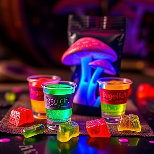 Magic Mushroom Gummies Packaging Shots