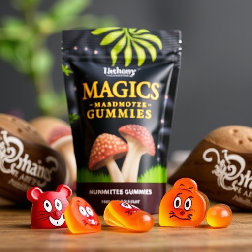 Magic Mushroom Gummies Packaging Shots