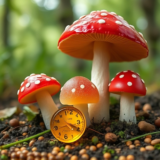 Magic Mushroom Gummies with Nature Background
