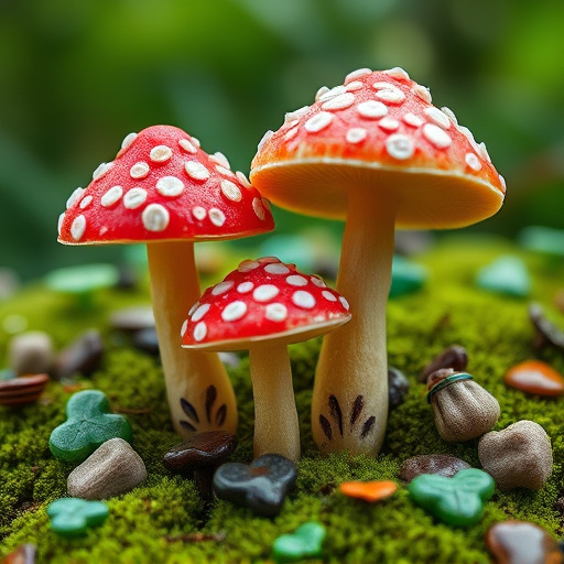 Magic Mushroom Gummies with Nature Background
