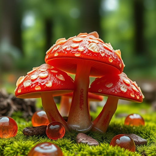Magic Mushroom Gummies with Nature Background