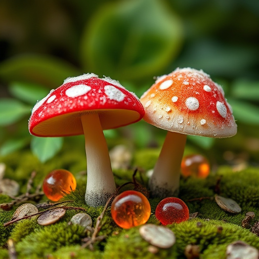 Magic Mushroom Gummies with Nature Background