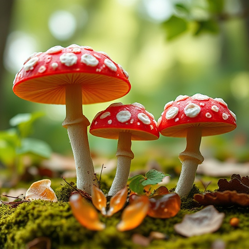 Magic Mushroom Gummies with Nature Background