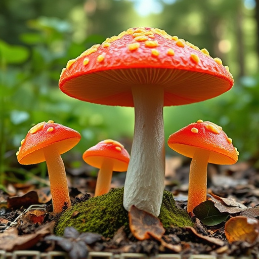 Magic Mushroom Gummies with Nature Background