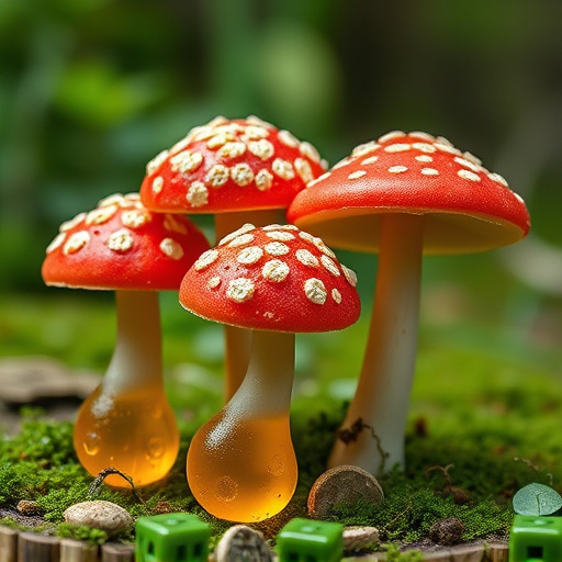 Magic Mushroom Gummies with Nature Background