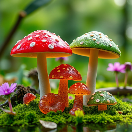 Magic Mushroom Gummies with Nature Background