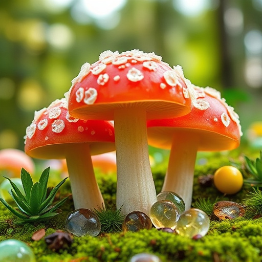 Magic Mushroom Gummies with Nature Background