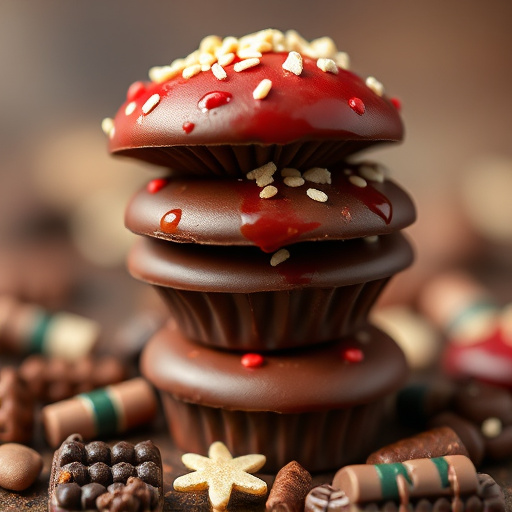 Stacked Magic Mushroom Chocolates Macro