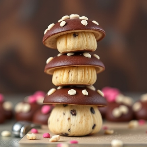 Stacked Magic Mushroom Chocolates Macro