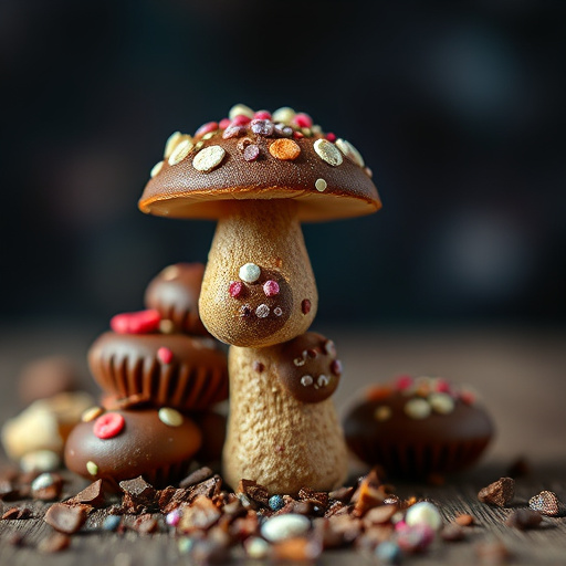 Stacked Magic Mushroom Chocolates Macro