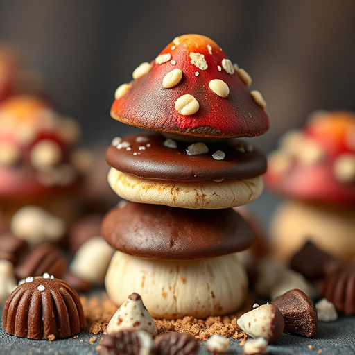 Stacked Magic Mushroom Chocolates Macro