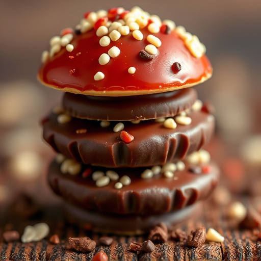 Stacked Magic Mushroom Chocolates Macro