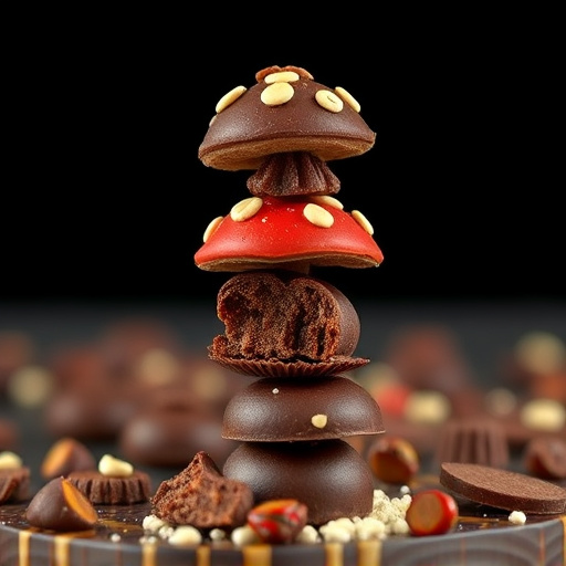 Stacked Magic Mushroom Chocolates Macro