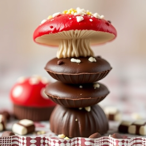 Stacked Magic Mushroom Chocolates Macro