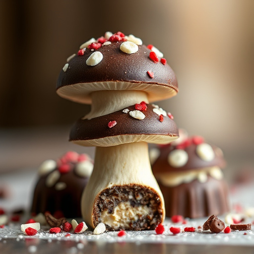 Stacked Magic Mushroom Chocolates Macro