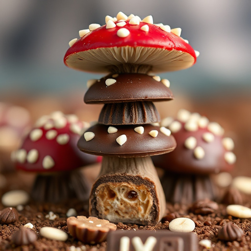 Stacked Magic Mushroom Chocolates Macro