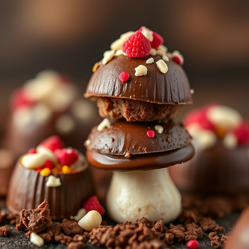 Stacked Magic Mushroom Chocolates Macro