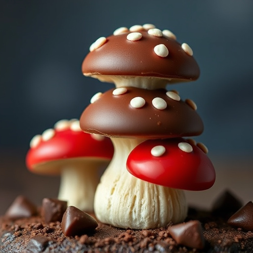 Stacked Magic Mushroom Chocolates Macro