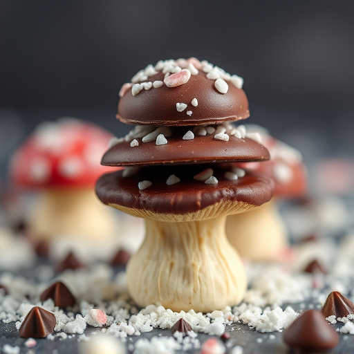 Stacked Magic Mushroom Chocolates Macro