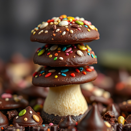 Stacked Magic Mushroom Chocolates Macro