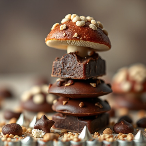 Stacked Magic Mushroom Chocolates Macro