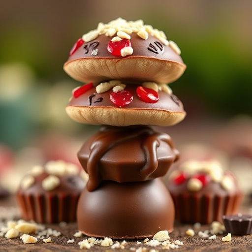 Stacked Magic Mushroom Chocolates Macro