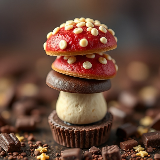 Stacked Magic Mushroom Chocolates Macro