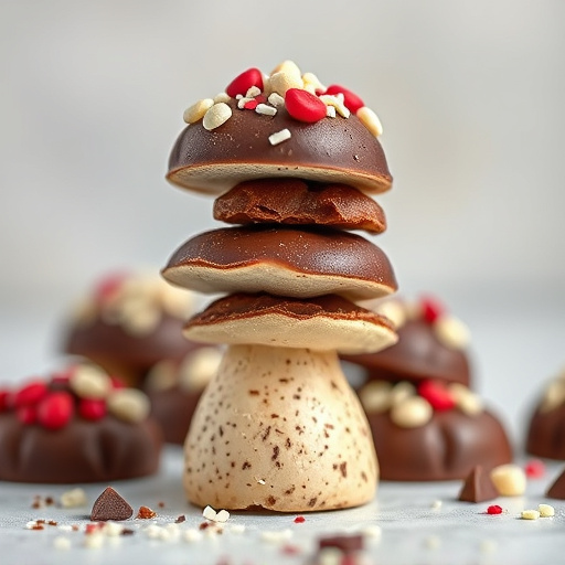 Stacked Magic Mushroom Chocolates Macro