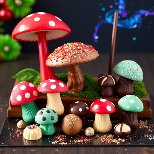 Vibrant Magic Mushroom Chocolates Collection
