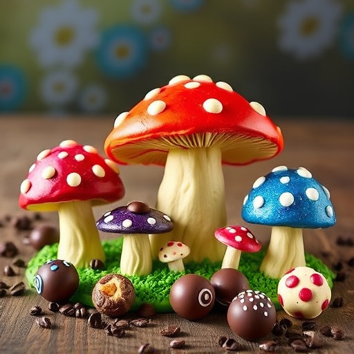Vibrant Magic Mushroom Chocolates Collection