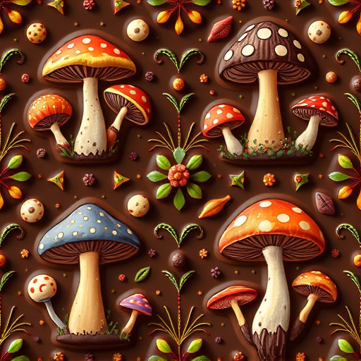 Artistic Magic Mushroom Chocolates Patterns