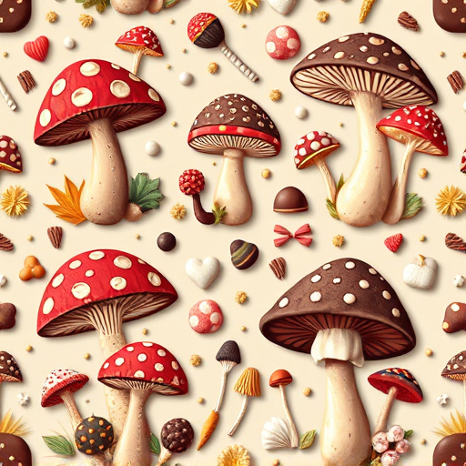Artistic Magic Mushroom Chocolates Patterns
