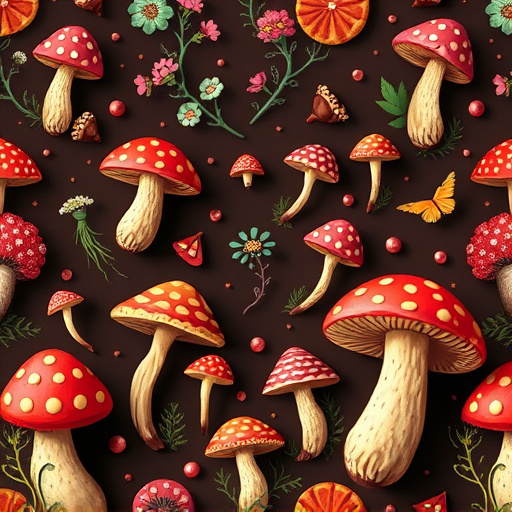 Artistic Magic Mushroom Chocolates Patterns
