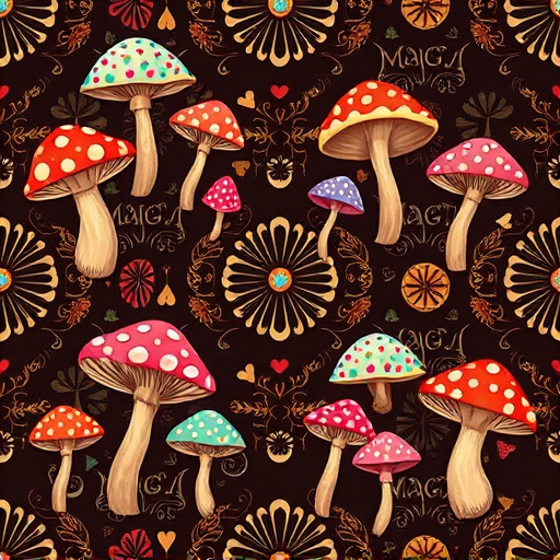 Artistic Magic Mushroom Chocolates Patterns