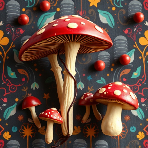 Artistic Magic Mushroom Chocolates Patterns