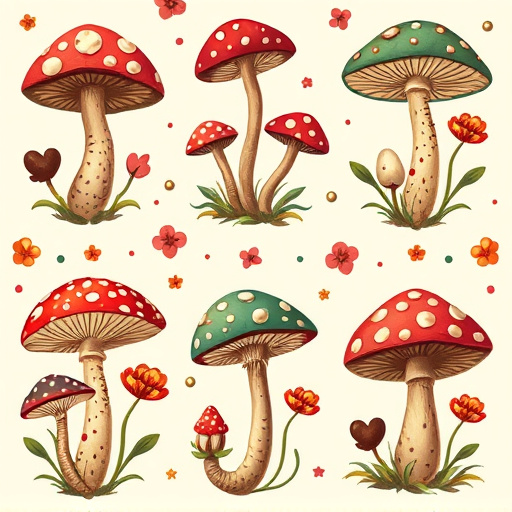 Artistic Magic Mushroom Chocolates Patterns