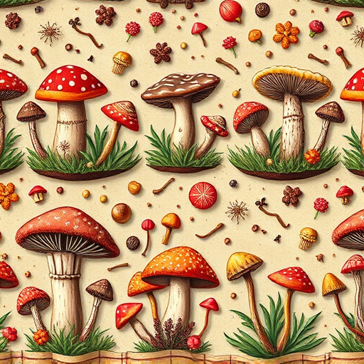 Artistic Magic Mushroom Chocolates Patterns