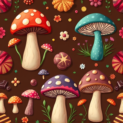 Artistic Magic Mushroom Chocolates Patterns